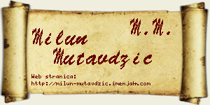 Milun Mutavdžić vizit kartica